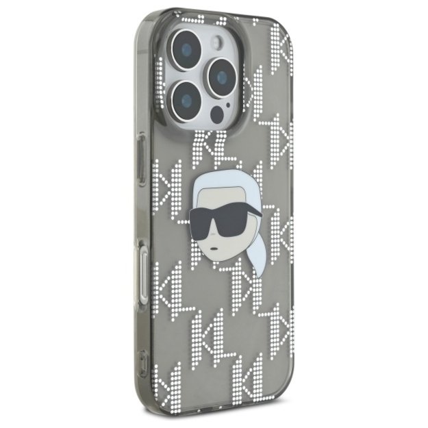 Karl Lagerfeld IML Karl Head Electroplated Case for iPhone 16 Pro Max - Black 3