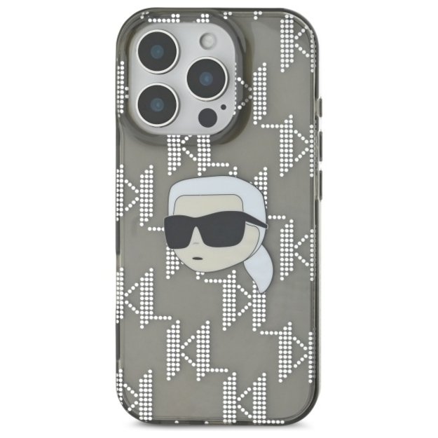 Karl Lagerfeld IML Karl Head Electroplated Case for iPhone 16 Pro Max - Black 2