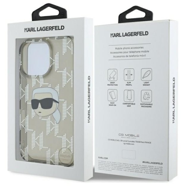 Karl Lagerfeld IML Karl Head Electroplated Case for iPhone 16 Pro Max - Black 7