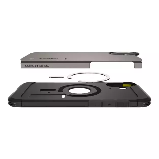 Spigen Tough Armor MagSafe case with stand for iPhone 16 - gunmetal 8