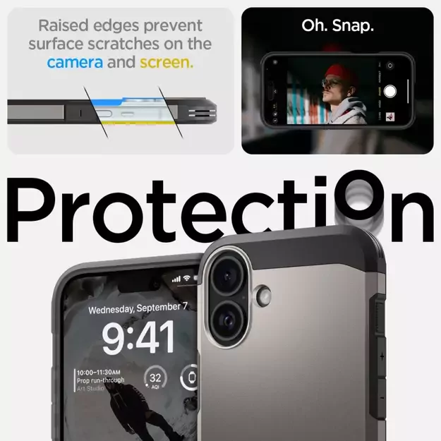 Spigen Tough Armor MagSafe case with stand for iPhone 16 - gunmetal 12
