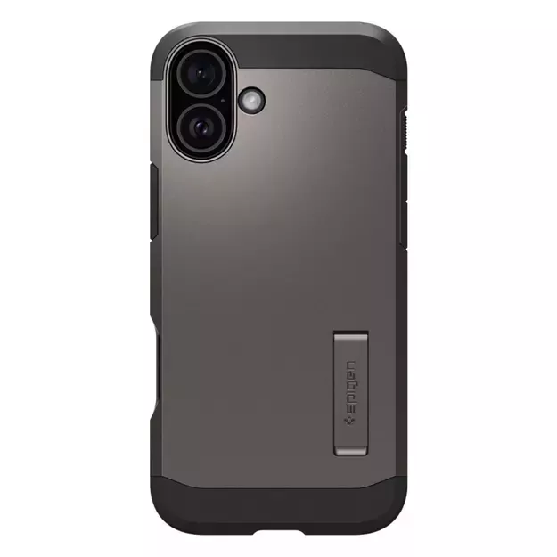 Spigen Tough Armor MagSafe case with stand for iPhone 16 - gunmetal 2
