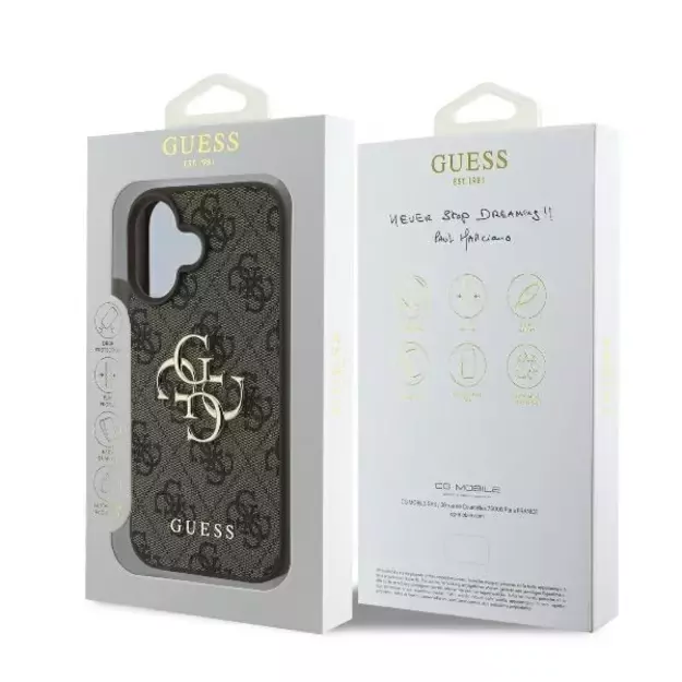 Guess 4G Big Logo iPhone 16 Case - Brown 13