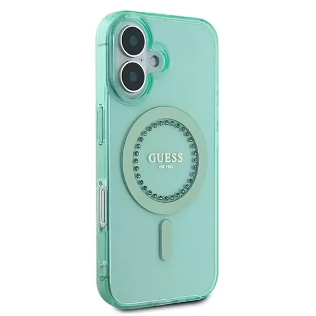 Guess IML Rhinestones MagSafe iPhone 16 Plus Case - Green 10