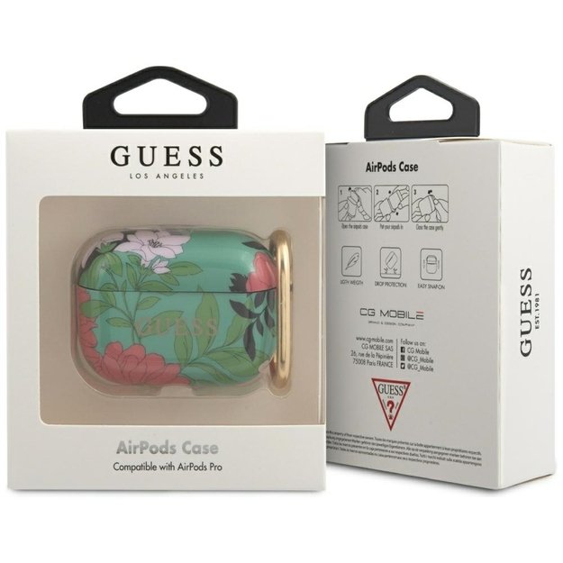 Guess GUACAPTPUBKFL01 AirPods Pro cover green/green N.1 Flower Collection 1