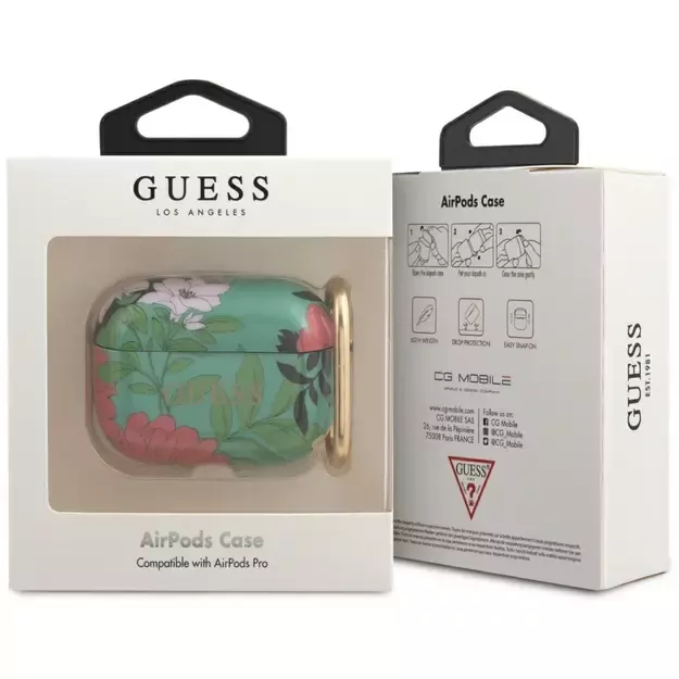 Guess GUACAPTPUBKFL01 AirPods Pro cover green/green N.1 Flower Collection 1