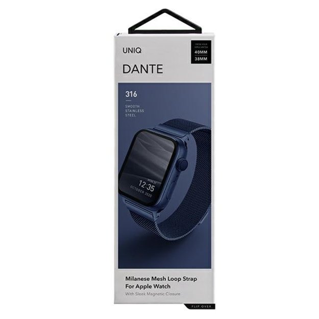 Uniq Dante Stainless Steel Strap for Apple Watch 1/2/3/4/5/6/7/8/SE/SE2 38/40/41mm - Blue 1