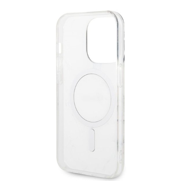 Guess GUBPP14LHMEACSH Case+ Charger Set iPhone 14 Pro 6.1&quot  white/white hard case Marble MagSafe 6