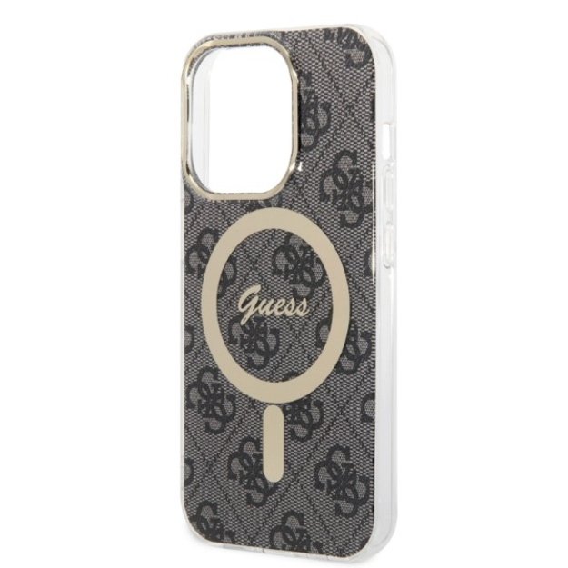 Set Guess GUBPP14XH4EACSK Case+ Charger iPhone 14 Pro Max 6.7  black/black hard case 4G Print MagSafe 9