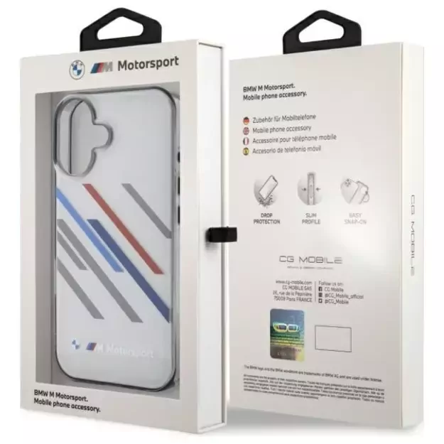 BMW Motosport IML Random Stripes iPhone 16 Case - Gray 14