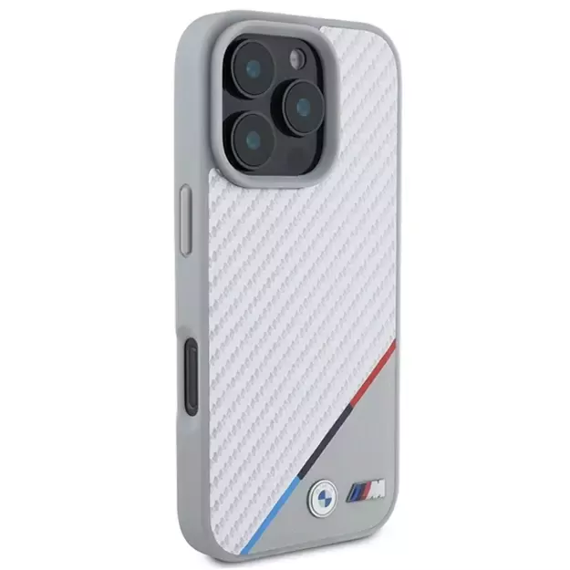 BMW M Carbon Tricolor Line MagSafe Case for iPhone 16 Pro - Gray 3