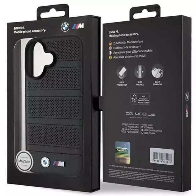 BMW M Perforated And Stitched Line MagSafe case for iPhone 16 - black 14