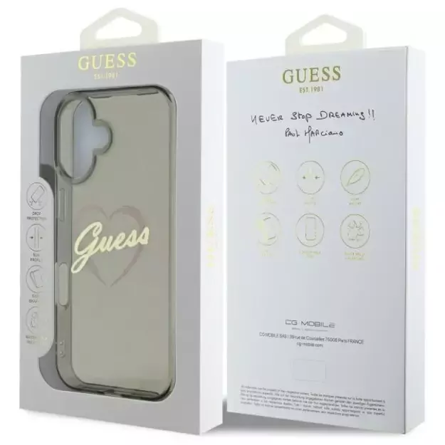 Guess IML Heart iPhone 16 Case - Black 14