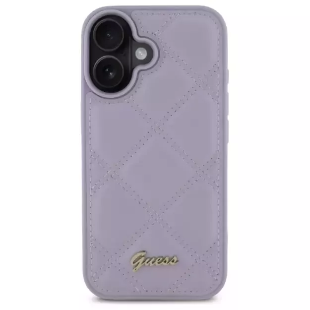 Guess Quilted Metal Logo case for iPhone 16 - light purple 2