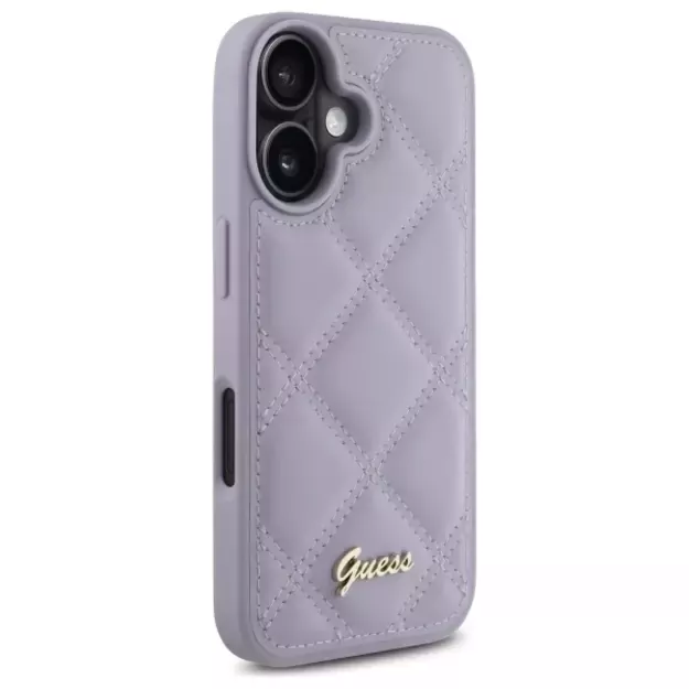 Guess Quilted Metal Logo case for iPhone 16 - light purple 3