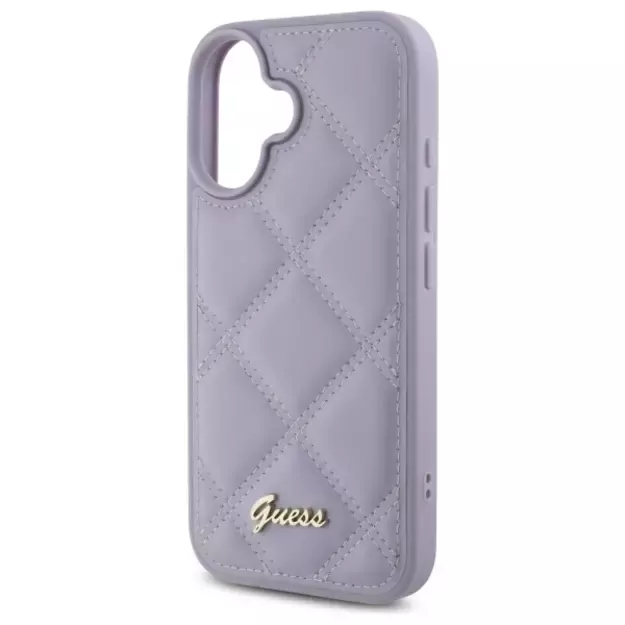 Guess Quilted Metal Logo case for iPhone 16 - light purple 5