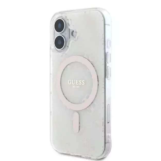 Guess IML 4G Background MagSafe Case for iPhone 16 Plus - White 8