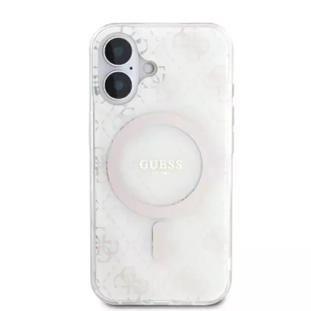 Guess IML 4G Background MagSafe Case for iPhone 16 Plus - White 9