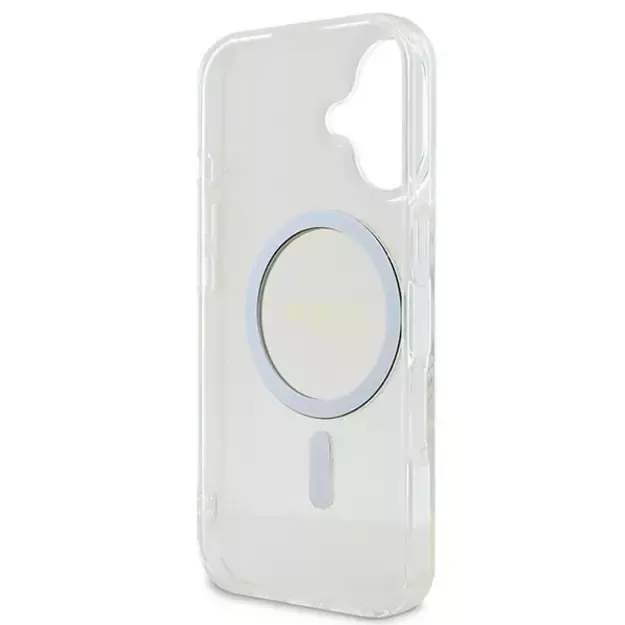 Guess IML Glitter Circle MagSafe iPhone 16 Case - Clear 13