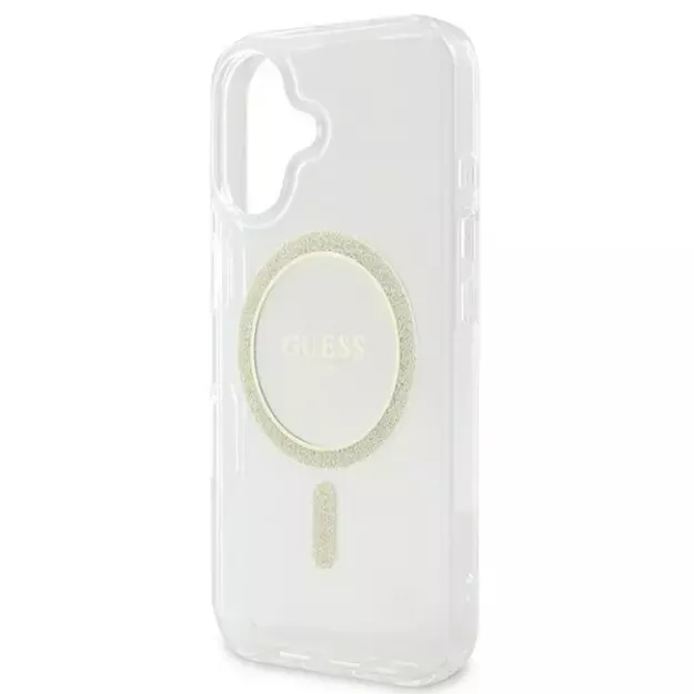 Guess IML Glitter Circle MagSafe iPhone 16 Case - Clear 12