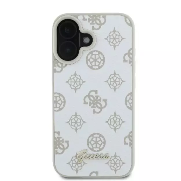 Guess Peony Script Logo MagSafe iPhone 16 Case - White 9