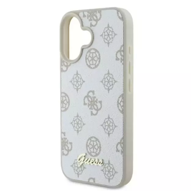 Guess Peony Script Logo MagSafe iPhone 16 Case - White 12