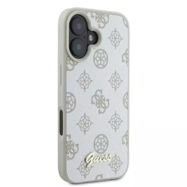 Guess Peony Script Logo MagSafe iPhone 16 Case - White 10