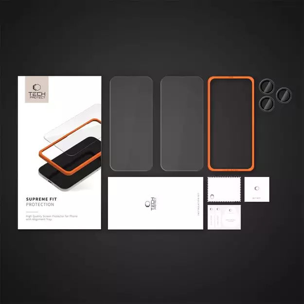 Tech-Protect Supreme Set Tempered Glass for iPhone 16 Pro Max - Transparent (3 pcs.) 1