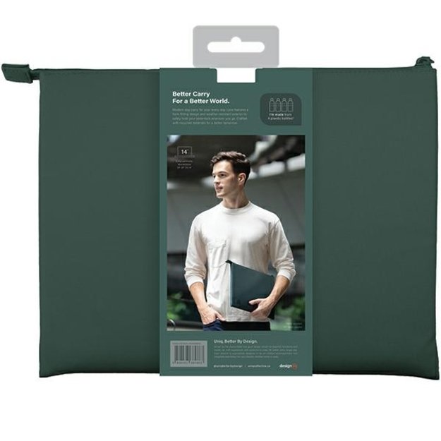 Uniq Lyon Waterproof RPET case for a 14&quot  laptop - green 3