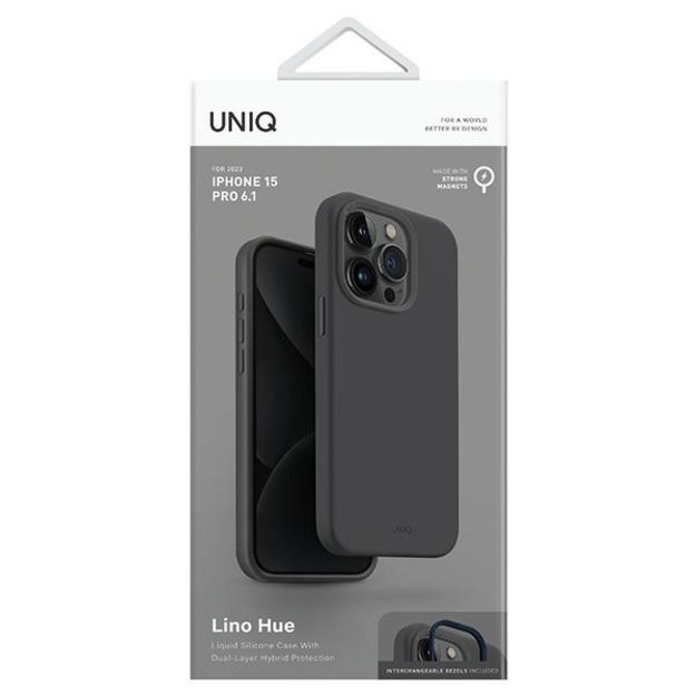 Uniq Lino Hue Magclick Charging case for iPhone 15 Pro - gray 3