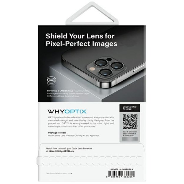 Uniq Optix Glass Aluminum Camera Lens Protector for iPhone 14 / 14 Plus Camera Lens with Applicator - Black 3