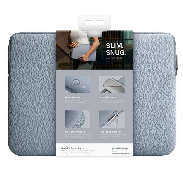 Uniq neoprene laptop sleeve 14&quot  Cyprus Water-Resistant case - blue 6