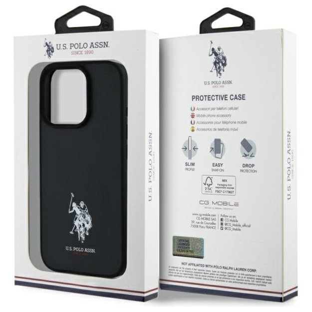 US Polo USHCP15XPGEK iPhone 15 Pro Max 6.7&quot  black/black Leather Embroidered DH Color 7
