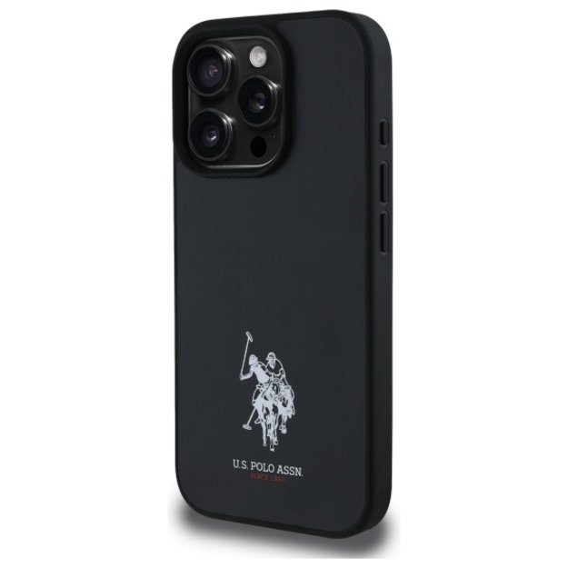 US Polo USHCP15XPGEK iPhone 15 Pro Max 6.7&quot  black/black Leather Embroidered DH Color 1