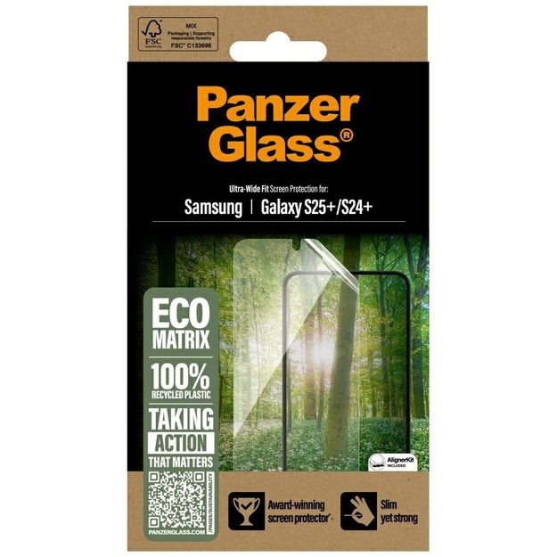 PanzerGlass Eco Matrix Ultra-Wide Fit Tempered Glass for Samsung Galaxy S25+ 3
