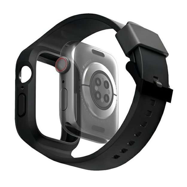 Uniq Monos 2 in 1 Strap + Case for Apple Watch 45/44mm - Black 1