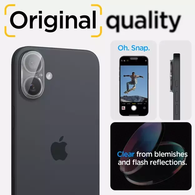 Spigen Optik Glas.tR tempered glass for iPhone 16 / 16 Plus camera - transparent (2 pcs.) 24