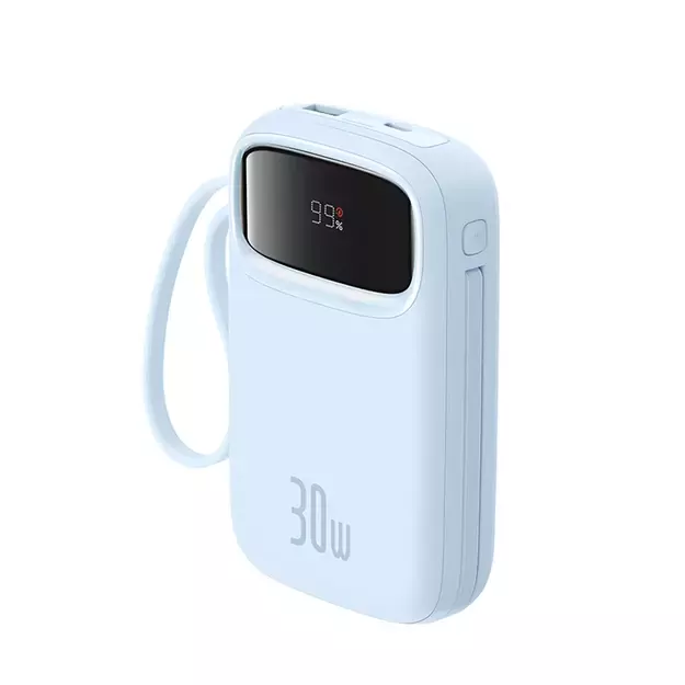 Baseus QPow 2 30W 10000mAh Power Bank with Built-in USB-C Cables - Blue 5