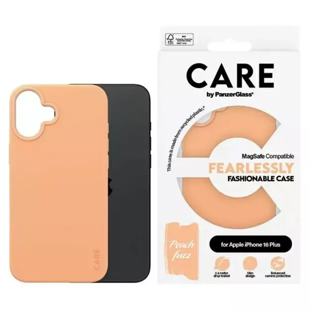 CARE by PanzerGlass Fashion Case iPhone 16 Plus 6.7&quot  Peachy MagSafe 1391
