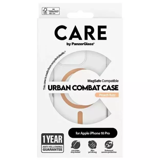 CARE by PanzerGlass Flagship Case iPhone 16 Pro 6.3&quot  Peachy MagSafe 1374 4