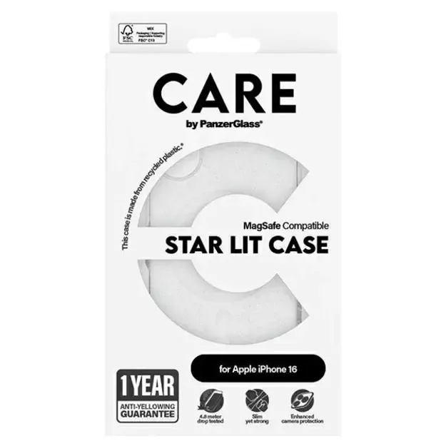 CARE by PanzerGlass Flagship Star Lit Case iPhone 16 6.1&quot  white/white MagSafe 1341 6