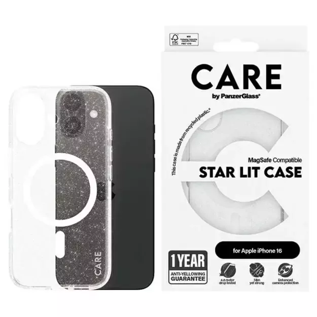 CARE by PanzerGlass Flagship Star Lit Case iPhone 16 6.1&quot  white/white MagSafe 1341