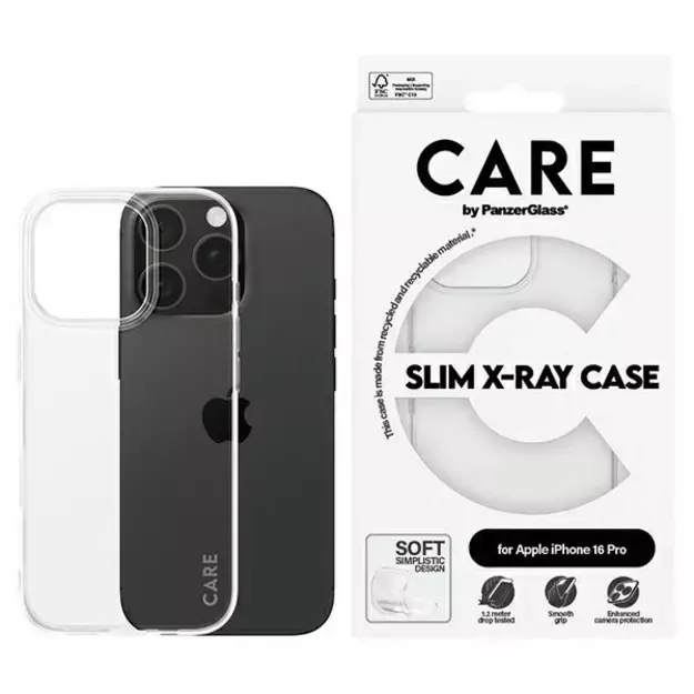CARE by PanzerGlass X-Ray Soft Basic Case iPhone 16 Pro 6.3&quot  Clear/Transparent 1442