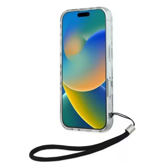 Karl Lagerfeld IML Zebra Pattern &amp  Cord iPhone 16 Case - Black 4