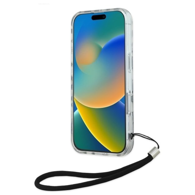 Karl Lagerfeld IML Zebra Pattern &amp  Cord iPhone 16 Case - Black 1