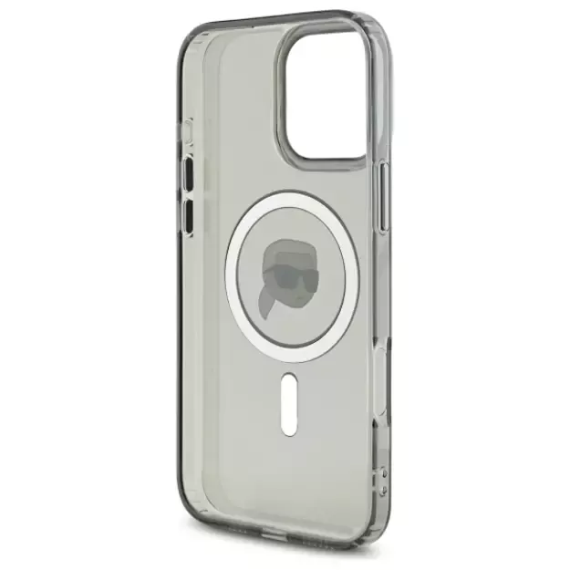Karl Lagerfeld IML Metal Karl Head MagSafe iPhone 16 Pro Case - Black 9
