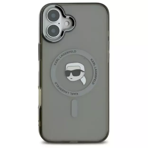 Karl Lagerfeld IML Metal Karl Head MagSafe iPhone 16 Plus Case - Black 2