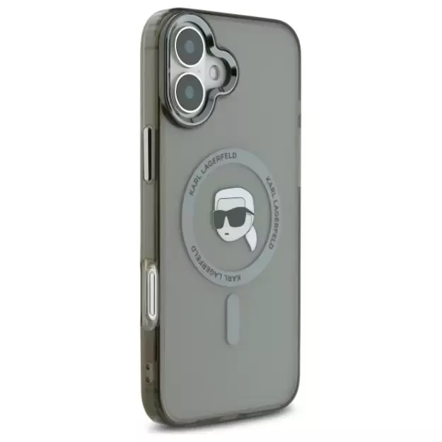 Karl Lagerfeld IML Metal Karl Head MagSafe iPhone 16 Plus Case - Black 3