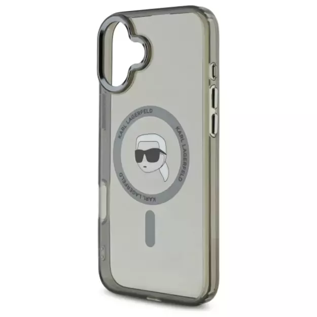 Karl Lagerfeld IML Metal Karl Head MagSafe iPhone 16 Plus Case - Black 5