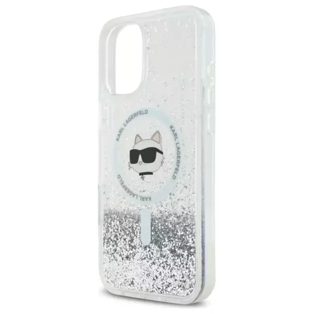 Karl Lagerfeld Liquid Glitter Choupette Head Magsafe iPhone 16 Case - Clear 5